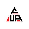 FUA triangle letter logo design with triangle shape. FUA triangle logo design monogram. FUA triangle vector logo template with red Royalty Free Stock Photo