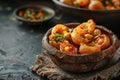 Fuchka or Puchka, Popular Street Food in Bangladesh, Consisting of Hollow, Crispy Shells Filled Royalty Free Stock Photo