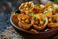 Fuchka or Puchka, Popular Street Food in Bangladesh, Consisting of Hollow, Crispy Shells Filled Royalty Free Stock Photo