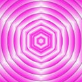 Fuchsia circles pattern with symmetric geometric rays star ornament, effect optical illusion