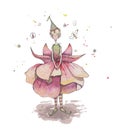 Fuchsia fairy with butterflies