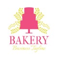 Fuchsia Pink Bakery and Cake Logo Design