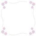 Fuchsia and White Cosmos Flower Frame with Copy Space
