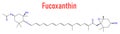 Fucoxanthin brown algae pigment molecule. Ingredient of some dietary supplements. Skeletal formula. Royalty Free Stock Photo