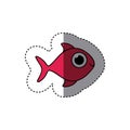 fucsia happy fish cartoon icon Royalty Free Stock Photo