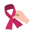 Fucsia ribbon breast cancer signal