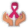 Fucsia ribbon breast cancer signal