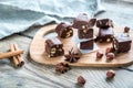 Fudge with hazelnuts Royalty Free Stock Photo