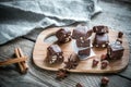 Fudge with hazelnuts Royalty Free Stock Photo