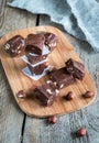 Fudge with hazelnuts Royalty Free Stock Photo