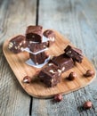 Fudge with hazelnuts Royalty Free Stock Photo