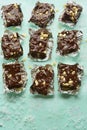 Fudgy chocolate nut squares