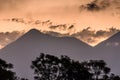 Fuego volcano at sunset, Guatemala Royalty Free Stock Photo