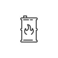 Fuel barrel line icon.