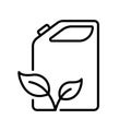 Fuel Can for Eco Diesel or Gas Line Icon. Canister for Natural Gasoline Pictogram. Container for Organic Liquid Outline