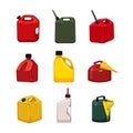 fuel can set cartoon vector illustration Royalty Free Stock Photo