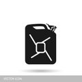 Fuel canister. Can of gasoline. Vector icon. Royalty Free Stock Photo