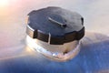 Fuel cap of a truck fuel tank Royalty Free Stock Photo