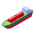 Fuel cargo ship icon isometric vector. Lng carrier