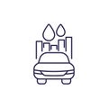fuel consumption line icon with a car Royalty Free Stock Photo