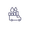 fuel consumption line icon with a van Royalty Free Stock Photo