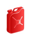 Fuel container or gas cylinder.Red canister diesel handle flat lid jug vector icon. GAS is a gallon of fuel. Automotive container Royalty Free Stock Photo