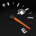 Fuel Dashboard Gauge Showing a Empty Tank. 3d Rendering Royalty Free Stock Photo