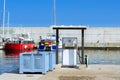 Fuel dispenser at boat filling station port Blanes Royalty Free Stock Photo