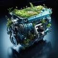Fuel-efficient technologies featured in a hybrid engine Royalty Free Stock Photo