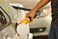 Fuel filling at gas station Royalty Free Stock Photo