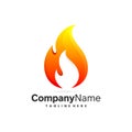 good fuel flame logo icon template