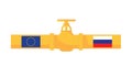 Fuel gas pipeline and valve transportation of Russia and European Union