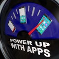 Fuel Gauge Apps Smart Phone Full of Applications