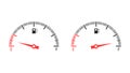 Fuel gauge. Empty and full tank of fuel. Vector illustration Royalty Free Stock Photo