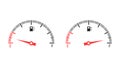 Fuel gauge. Empty and full tank of fuel. Vector illustration