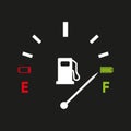 Fuel gauge. Full tank indication. Vector illustration isolated on gray background Royalty Free Stock Photo