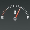 Fuel gauge on grey background