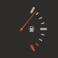 Fuel gauge indicator vector icon. Petrol pump station symbol. Full gasoline level manometr sign. Auto car indicator panel