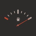 Fuel gauge indicator vector icon. Petrol pump station symbol. Full gasoline level manometr sign. Auto car indicator panel