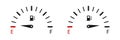 Fuel gauge indicators. Vector illustration. Fuel gauge level