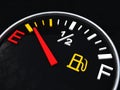 Fuel gauge showing and empty tank metaphore