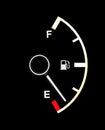 Fuel gauge showing almost an empty tank Royalty Free Stock Photo