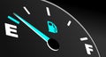 Fuel gauge showing empty tank Royalty Free Stock Photo