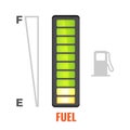 Fuel Gauge In Tank Of Car Icon. From Full To Empty