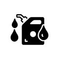 Black solid icon for Fuel, benzine and station