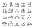 Fuel icons. Oil and gas industry line icon set. Editable Stroke.