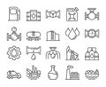 Fuel icons. Oil and gas line icon set. Vector illustration. Editable stroke. Royalty Free Stock Photo