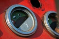 FUEL INDICATOR DIAL ON OLD TRACTOR Royalty Free Stock Photo