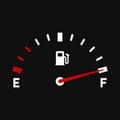 Fuel Indicator Panel on Black Background. Vector