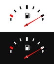 Fuel indicators gas meter. Gauge vector tank full icon. Car dial petrol gasoline dashboard Royalty Free Stock Photo